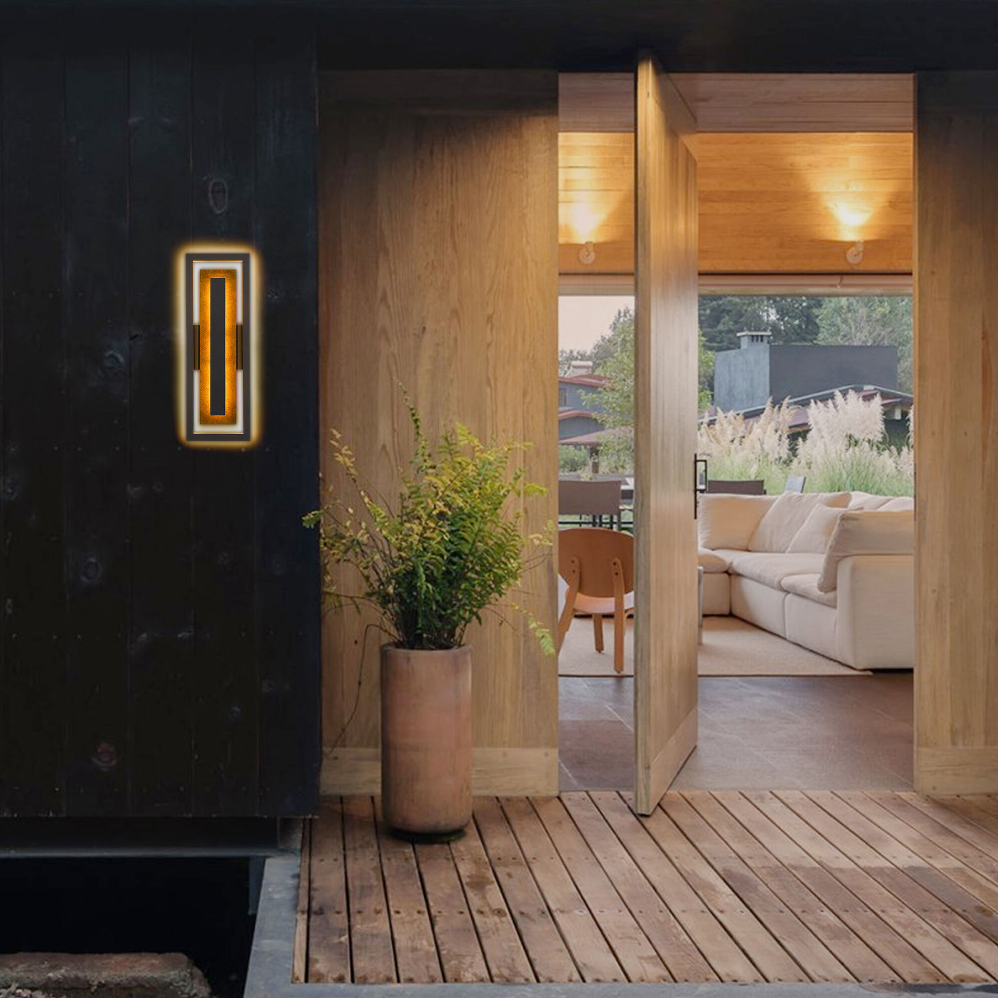 Panels LED 20.38 inch Dark Bronze Outdoor Wall Sconce